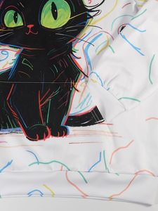 Sudaderas con capucha unisex Graffiti Cat con estampado 3D Galaxy, sudaderas con capucha y bolsillos grandes para hombres, adolescentes y mujeres - Product Image 5