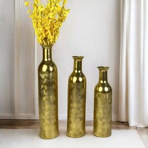 แจกันดอกไม้ตั้งพื้นทำจากทองเหลืองงานแฮนด์เมดสำหรับตกแต่งบ้านของขวัญขึ้นบ้านใหม่ - Product Image 2