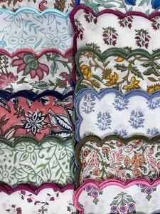 Khăn ăn thêu Sò điệp trộn và kết hợp Ấn Độ Hoa Tay khối in bông vải khăn ăn 20x20 "cho tiệc cưới tại nhà - Product Image 6