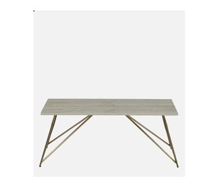 Table basse ronde/rectangulaire moderne de luxe avec cadre en fer et plateau en marbre pour salon à la maison avec pieds en métal - Product Image 1