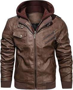 Chaqueta de cuero personalizada de moda Hombres Fabricante OEM Slim Fit Street Style Biker Wear Pedidos a granel Marca - Product Image 1
