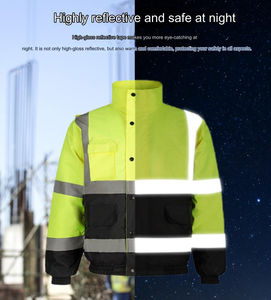 2025 Hi Vis Construction à manches longues vêtements de travail réfléchissant haute visibilité veste de sécurité unisexe hiver vêtements imperméables - Product Image 2