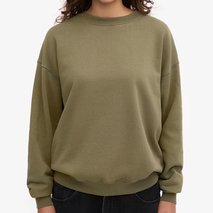 Sweat-shirt pour femme en coton tissé polaire, grande taille, col rond, imprimé personnalisé, brodé, écologique, coupe-vent, vente chaude, automne-hiver - Product Image 6