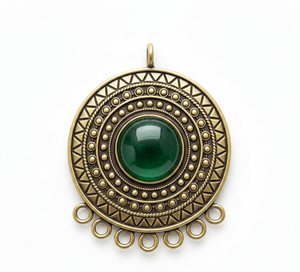Collar de Cadena con Dije de Mandala de Oro Rosa Chapado en Oro de 14K y Plata de Ley 925 con Gemas Rudra Hechas a Medida, Joyería de Regalo de Lujo para Hombre - Product Image 2
