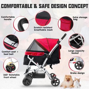 TH-PSP-202 Vietnam fournisseur de poussette pour animaux de compagnie nouveau modèle pliable en acier cadre poussette pour animaux de compagnie Style américain pour voyager - Product Image 3