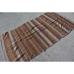 3.7x7.3 ft Turkish Rug, Vintage Area Rug, <b>Brown</b> Persian <b>Wool</b> Rug - Product Image 4