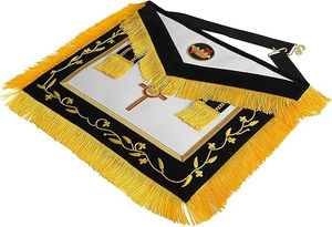 Badge de Commanderie des Chevaliers Templiers Anciens Commandants, Brodé, Luxe, à Coudre, Aimanté avec Frange Dorée - Product Image 2