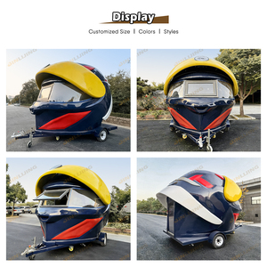 Chiosco Mobile Personalizzato JINLIJING a Forma di Casco Gigante in Fibra di Vetro per Caffè, Hot Dog e Patatine, Rimorchio Alimentare per Mercati - Product Image 2