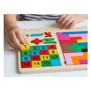 Jeu de puzzle en bois éducatif pour enfants de 2 à 4 ans, chiffres, formes, apprentissage des mathématiques, garçons et filles, moins de 50 pièces - Product Image 3
