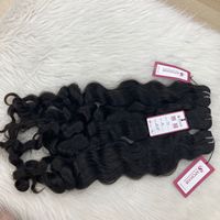 Tekstur baru semua kutikula mentah alami laut bergelombang pakan 100% vendor rambut Virgin tidak kusut rambut manusia Vietnam lembut