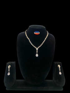 Conjunto de collar chapado en rodio de diamante americano para mujeres y niñas, enlace ostentoso de alta calidad, Natural para uso en bodas - Product Image 4