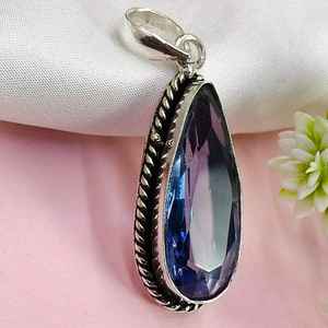 สร้อยคอจี้ iolite เงินสเตอร์ลิงทำด้วยมือเครื่องประดับอัญมณี Boho ของขวัญที่สง่างามสำหรับเธอ - Product Image 6