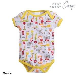 บอดี้สูทผ้าฝ้ายน้ำหนักเบาสำหรับเด็ก | ชุดวันซี่ลายทางแขนครึ่งเดียว & พิมพ์ลาย - Product Image 2