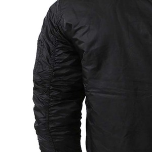 Concevez votre propre logo Veste bomber en toile imperméable respirante pour homme Service OEM Léger Fermeture éclair noire - Product Image 5