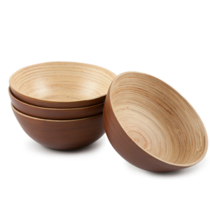 Vente en gros de 4 saladiers écologiques en bambou filé lot de 4 saladiers fabriqués à la main à bon prix de haute qualité du Vietnam - Product Image 5