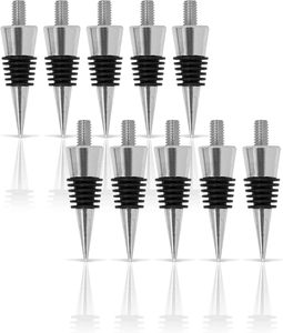 Classics Chrome Style Bottle Stopper With Threaded Post for Attaching Handmade or Lathe Turned Handles Chrome Stoppers - Product Image 1