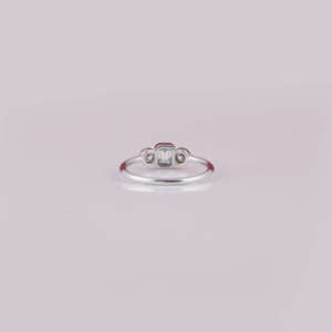 18KT White Gold Luxury Wedding Jewelry Emerald Cut Solitaire Lab Grown Diamond Engagement Ring Round Cut Diamond Women Ring - Product Image 3