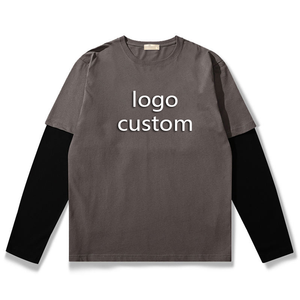 Camiseta de manga larga personalizada con doble capa de diamantes de imitación, camiseta de gran tamaño con bordado desgastado con diamantes de imitación para hombre - Product Image 2