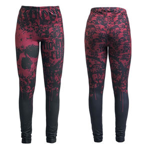 Leggings Largos de Cintura Alta con Estampado de Calavera Gótica, Tejido Elástico de Punto, Pantalones de Yoga para Mujer, Estilo para Todas las Temporadas, Servicio OEM - Product Image 3