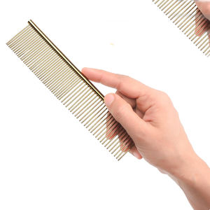 Peine de acero inoxidable para mascotas Peines de galgo personalizados con dientes redondeados para perros y gatos - Product Image 4