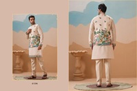 Tenue de mariage et de festival indienne pour homme : Koti Kurta formel avec col montant et collection complète de bas de tenue en tissu toile