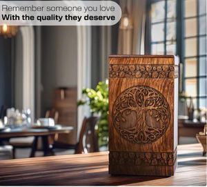 โกศไม้เผาศพสำหรับขี้เถ้าหัตถกรรมต้นไม้แห่งชีวิตโกศขี้เถ้ามนุษย์โดย ayaans - Product Image 5