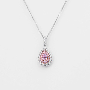 Colgante Minimalista con Diamante Cultivado en Laboratorio de Color Rosa Pálido en Forma de Pera, Oro Blanco de 14K, Joyería Fina, Regalo de Cumpleaños para Ella, Regalo de Aniversario - Product Image 2