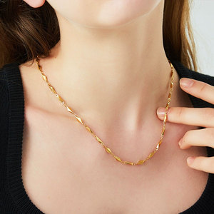 Trendy Custom 316L Stainless Steel 14k 18k Gold Plated Necklace <b>Bracelet</b> Jewelry <b>Set</b> for Women wholesale - Product Image 4