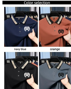 Polo de punto ahuecado para hombre para verano, ropa informal con cuello vuelto y mangas cortas, estilo exudado con patrones de rayas - Product Image 3