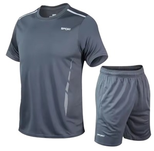 Ensembles de course à séchage rapide pour hommes, respirants, pour la randonnée, la pêche, T-shirt court, doux, élastique, tenues de sport pour la salle de gym, sports de plein air - Product Image 3