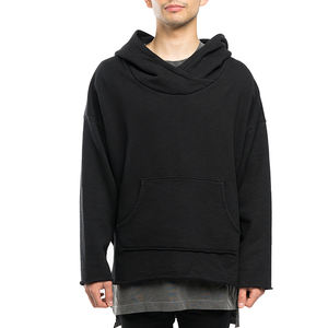 Sweats à capuche 100% coton bruts personnalisés pour hommes, sweat à capuche, pull oversize décontracté à épaules tombantes, sweats à capuche lourds pour hommes - Product Image 3