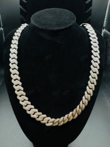 Precio al por mayor 12MM 20 pulgadas collar 925 plata esterlina Iced Out Hip Hop VVS Moissanite diamante pulsera cubana cadena de eslabones - Product Image 3