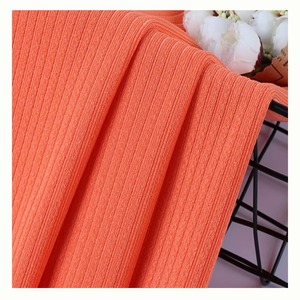 Bon marché Prix Fournisseur de tissu Vente en gros Fil à tricoter Jersey 4*2 Rib Polyester Spandex Rib Vêtement Chandail Tissus pour robes - Product Image 4