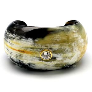 Brazalete Clásico de Cuerno de Búfalo Pulido y Ecológico, Joyería de Cuerno Natural Hecha a Mano para Distribución al por Mayor - Product Image 5