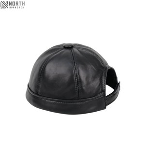 Noir Docker Réglable Pêcheur Hommes Unisexe Bonnets En Cuir De Mouton Casquettes De Baseball Chapeaux Fête Des Pères Cadeau - Product Image 2