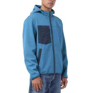 เสื้อแจ็คเก็ตผู้ชายแบบมีฮู้ด พิมพ์โลโก้ตามสั่ง ปี 2025 ผ้า softshell กันน้ำ ระบายอากาศ มีกระเป๋าหน้า บริการ OEM ซิปกันลม คุณภาพสูง - Product Image 3