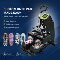 Presse à chaud de haute qualité à double table de travail pour la sublimation de logos sur protège-tibias et protège-genoux