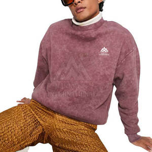 Precio razonable Hombres Acid Wash Sudadera Color sólido Diseña tu propio logotipo Cómodo Hombres Basics Acid Wash Sudadera - Product Image 4