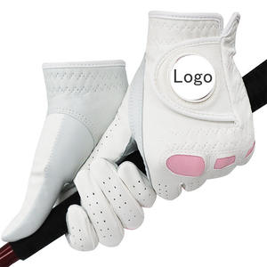 Gants de golf en cuir Cabretta avec logo personnalisé OEM pour dames Vêtements de sport respirants couleur rose et blanc doux pour bébé - Product Image 3