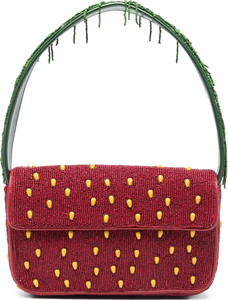 Sacs à bandoulière bordeaux perlés, broderie style vie de campagne, sac à main en perles de verre, pochette fantaisie pour femme, sac à main à franges, motif animaux de la ferme - Product Image 6