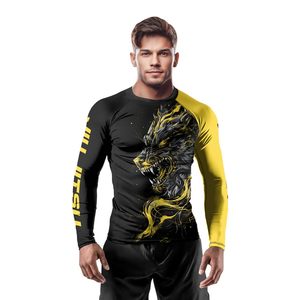 Rashguard de compression à manches longues MMA, tissu extensible respirant, logo personnalisé, haut d'entraînement pour grappling et arts martiaux - Product Image 6