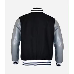 Chaqueta Deportiva de Lana para Hombre, Estilo Universitario, Color Sólido, Chaqueta Bomber con Patrón Reversible, Cálida y Resistente al Viento - Product Image 2