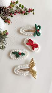 Accesorios para el cabello de ganchillo Horquilla de hilo de algodón suave Regalo de Navidad festivo para niños y damas Hecho en Vietnam - Product Image 5