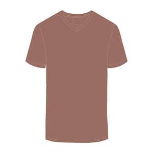<b>Men</b> <b>Brown</b> 100% Luxury Organic Cotton V Neck T <b>Shirt</b> Pre Shrunk GOTS Certified Premium Short Sleeve Breathable Fit Tee - Product Image 3