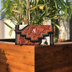 มาใหม่สไตล์ผมบนซ่อนสี Toolled ขนสัตว์หนังคลัทช์ผู้หญิงออกแบบกระเป๋าร้อนขายหนัง Toolled กระเป๋าสตางค์ที่ไม่ซ้ํากัน - Product Image 1