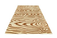 Luxury Designer Beige Rust Silk Wool Carpet Hand Tufted Embroidered Modern Area Rug Set Living Room Flat Pile Washable Non-Slip