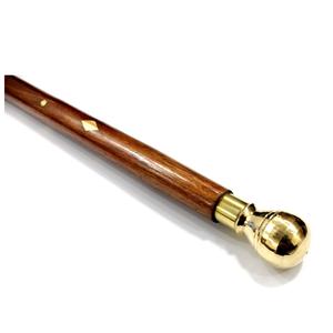 Venta al por mayor de bastón de madera maciza con mango de latón decoración artesanal natural ecológica hecha a mano - Product Image 1