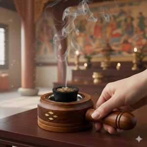 Quemador de Incienso Árabe de Madera de Acacia Premium con Incrustaciones de Resina, Difusor de Aromaterapia Religioso Hecho a Mano, Porta Incienso Decorativo - Product Image 3