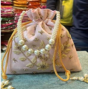 Handmade Beautiful Best Quality Potli <b>Bag</b> for Indian Women Fashion Vintage <b>Dress</b> for <b>Bridesmaid</b> Stylish Return Gift for Weddings - Product Image 3