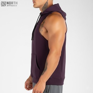 Logo personnalisé entraînement débardeurs à capuche sport lavage à l'acide sans manches à capuche de haute qualité poids lourd sans manches à capuche réversible - Product Image 6